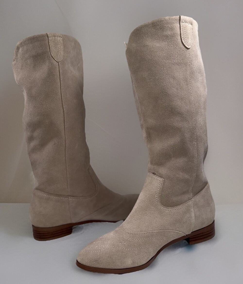 Reserved Western Style Super Soft Suede Knee High Rockabilly Boho Boots US Sz 8